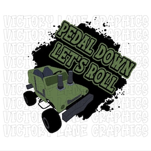 Pedal Down Let's Roll - Legergroen - Digitale downloads - Demolition Derby, PNG - Derby Power Wheel
