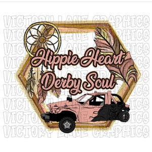 Hippie Heart Derby Soul met veer - digitale downloads - sloopderby, png