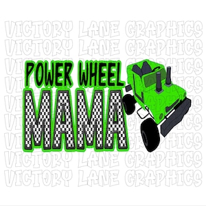 Power Wheel Mama - groen - digitale downloads - Sloop Derby, PNG - Derby Power Wheel