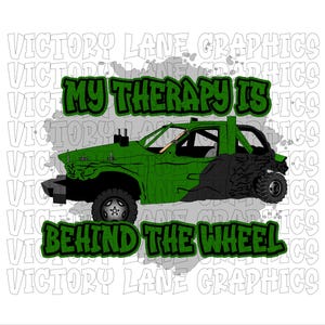 Mijn therapie zit achter het stuur - groen - digitale downloads - sloopderby, png PNGEgg
