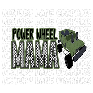 Power Wheel Mama - donkergroen - digitale downloads - sloopderby, png-bestand - derby powerwheel