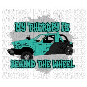 Mijn therapie zit achter het stuur - groenblauw - digitale downloads - sloopderby, png PNGEgg