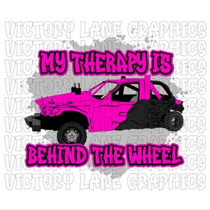 Mijn therapie zit achter het stuur - felroze - digitale downloads - sloopderby, png PNGEgg
