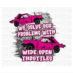 We lossen onze problemen op met wijd open gashendels - felroze - digitale downloads - sloopderby, png PNGEgg