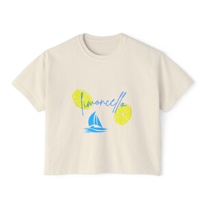Limoncello Women&#39;s Boxy Tee, Summer Vibes T-Shirt, Casual Beach Top, Vacation Wear, Gift for Her