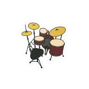 Musical Drummer Kiss-Cut Vinyl Decals - Fun Stickers for Drummers, Music Lovers, Gifts for Musicians, Home Decor, Drum Decor