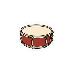 Drum Kiss-Cut Vinyl Decals, Musician Stickers, Percussionist Decal, Instrument Decor, Snare Drum Design