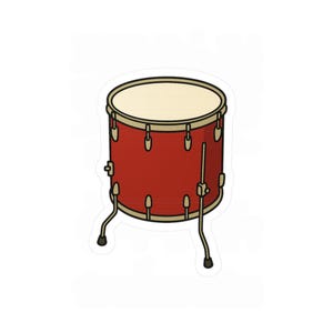 Drum Set Floor Tom Kiss-Cut Vinyl Decal, Music Stickers, Drummer Gifts, Home Decor, Musical Instruments