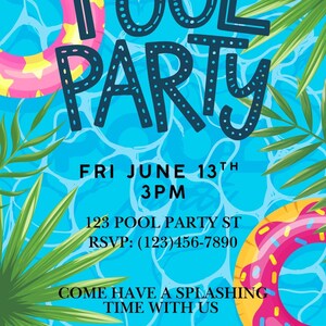 Pool Party Invitation