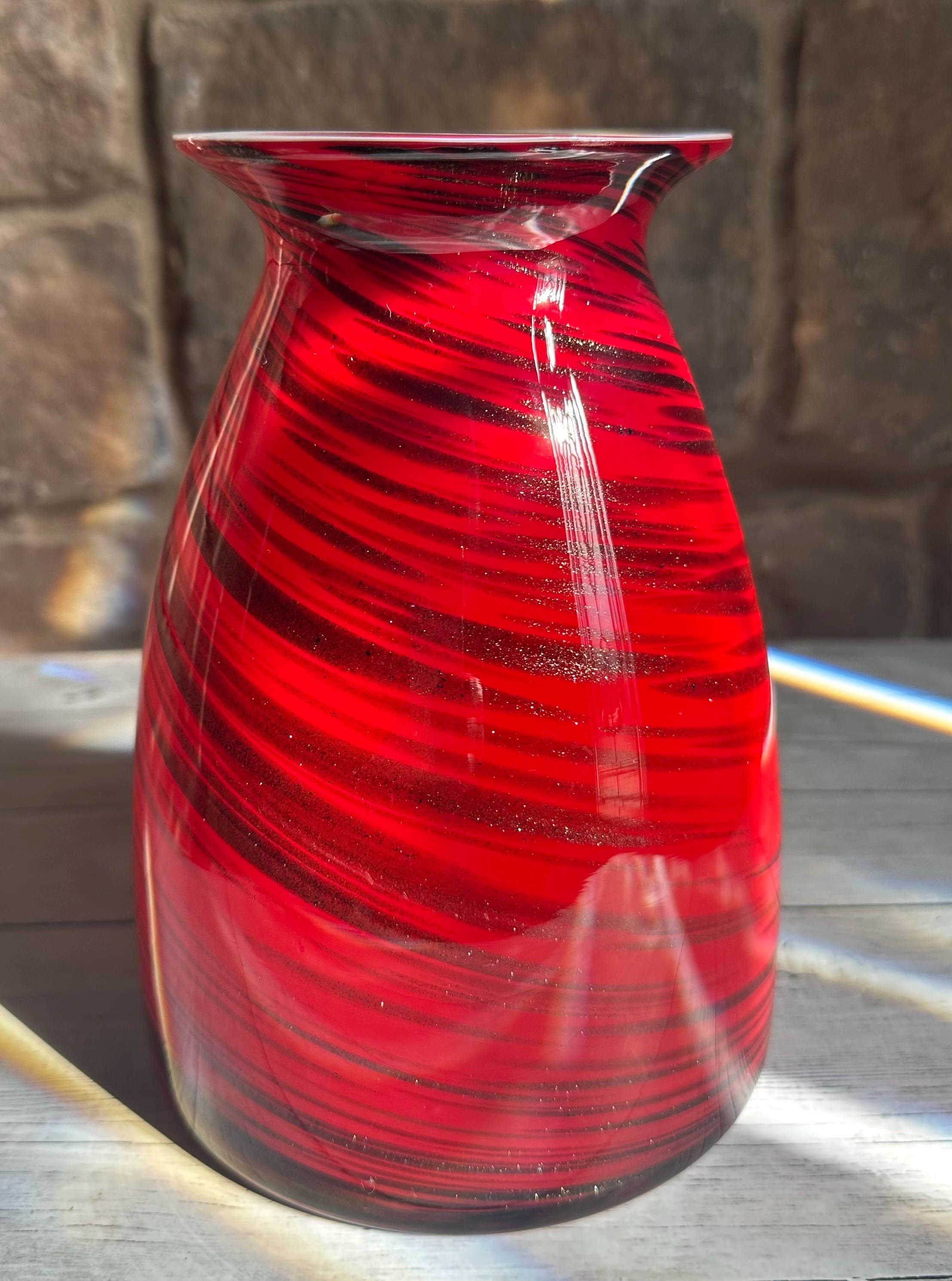 Murano Red Vase - Etsy
