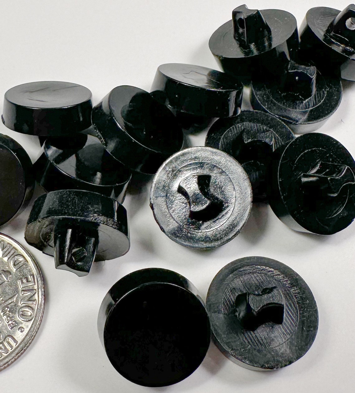 Black Shank Buttons - Vintage - Small - Shiny - 10 Count - Etsy