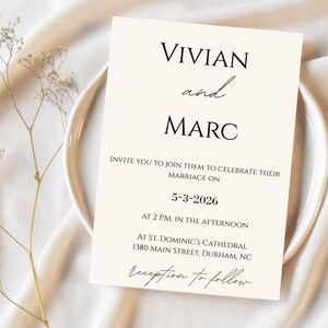 Minimalist Wedding Invitation Suite with QR Code || Black and White Elegant Wedding Set || Modern Wedding Bundle || Simple Stationary Set