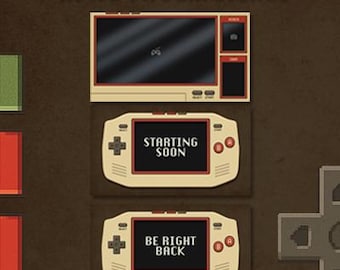 Retro Game Stream Overlay: Handheld Console Design (PNG Files)