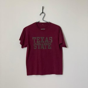 Vintage Texas State, Womens Small, Maroon T-Shirt