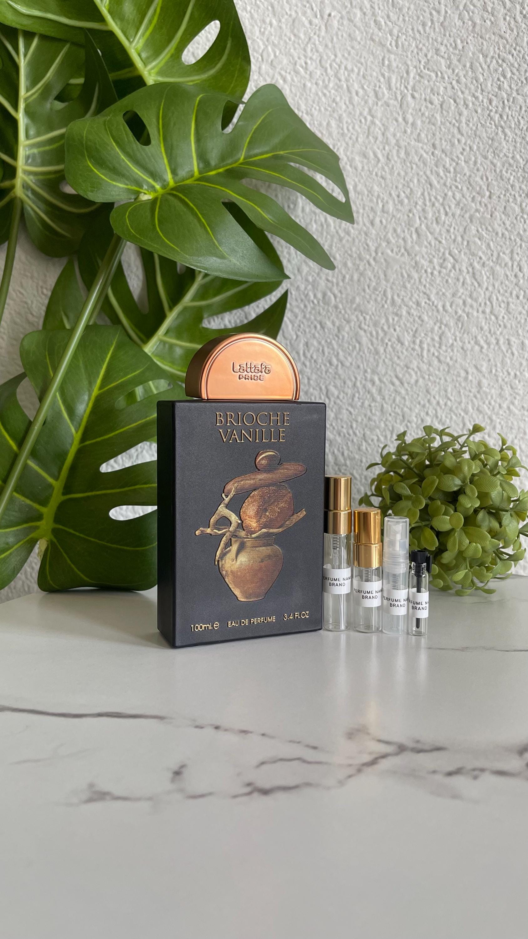 Brioche Vanille Sample Lattafa | Middle Eastern Perfume Arab Samples | Glass Spray Atomizer 1ml, 2ml, 3ml, 5ml | travel size