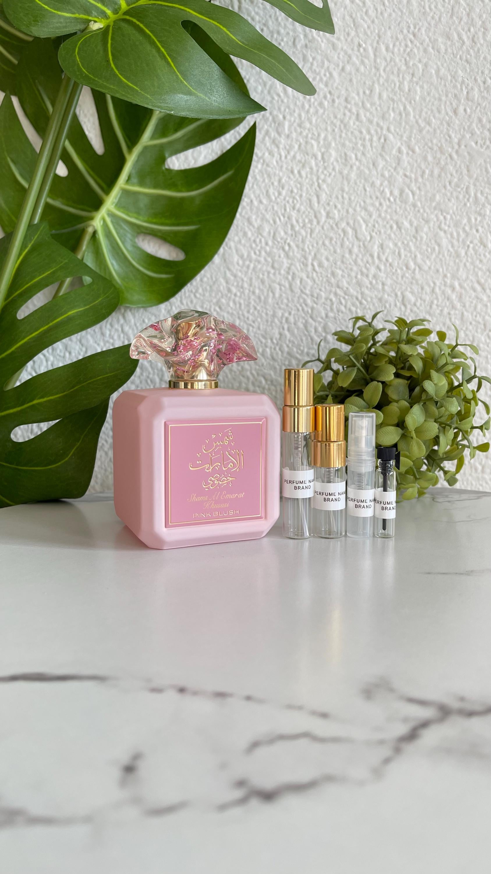 Pink Blush Sample Shams Al Emarat | Middle Eastern Perfume Arab Samples | Glass Spray Atomizer 1ml, 2ml, 3ml, 5ml | travel size