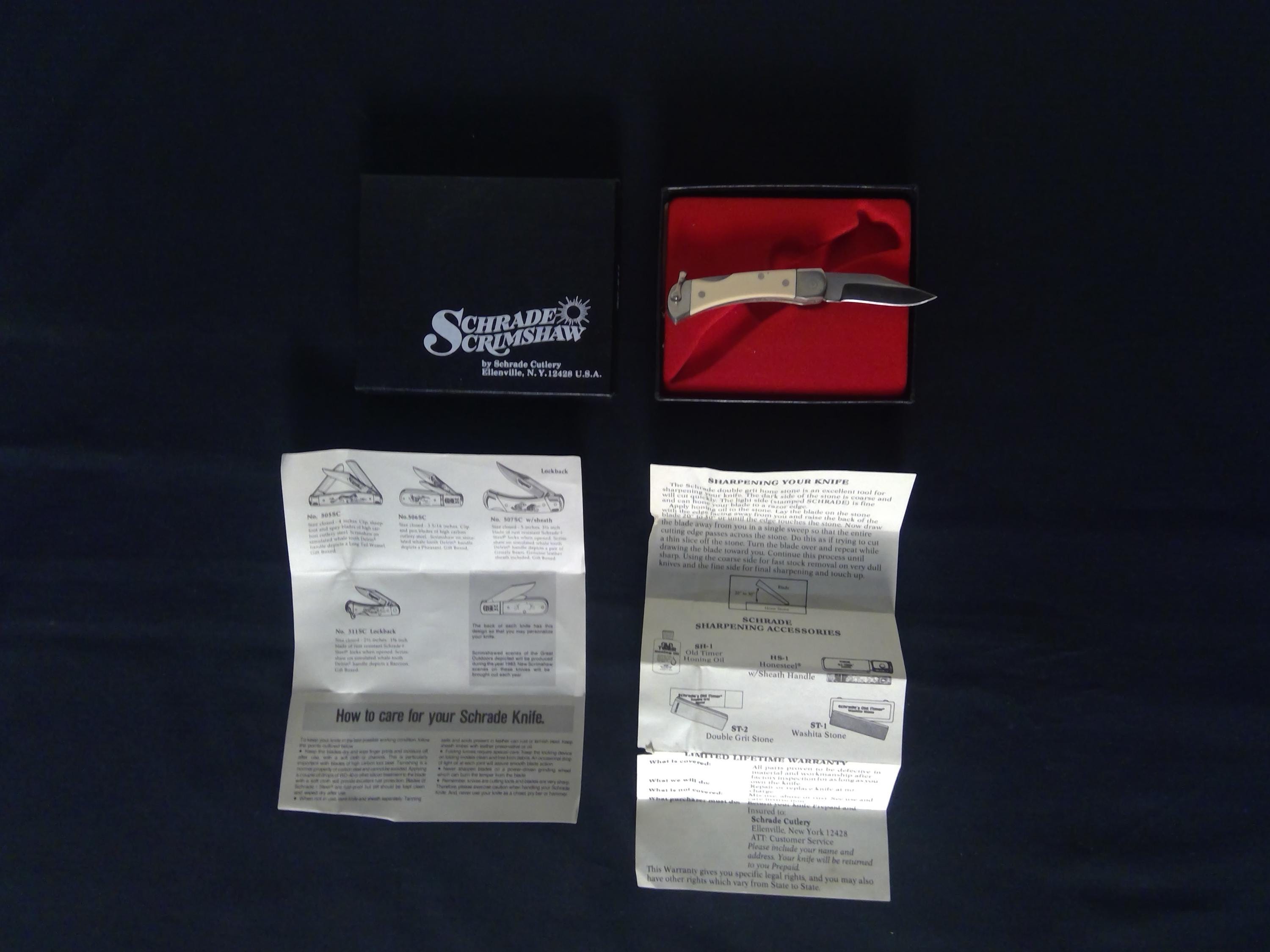 Vintage Schrade Scrimshaw 511 SC Coca-cola 