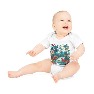 Tropischer Baby Body - umweltfreundliches Kleinkind-T-Shirt, Baby-Dusche-Geschenk, umweltfreundliche Neugeborenenkleidung, Sommer-Outfits, entzückende Babykleidung