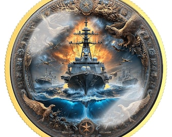 Moneta okolicznościowa Navy Chief | Prezent dla Marynarki Wojennej USA | Moneta wojskowa CPO | Spersonalizowana emerytura dla weterana marynarki wojennej