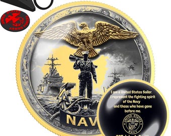 US Navy Coin | Navy Chief Challenge Coin | Military Gift for Veterans | Sailor Keepsake | USN Collectible