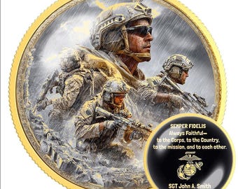 Marine Corps Münze | Militär Münze | USMC Challenge-Münze | veteran Geschenk | Adler Globus Anker | USMC Geschenk
