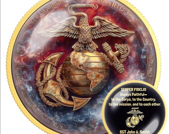 アメリカ海兵隊チャレンジ アメリカ海兵隊創立250周年記念チャレンジコイン（箱付き） - Etsy 日本