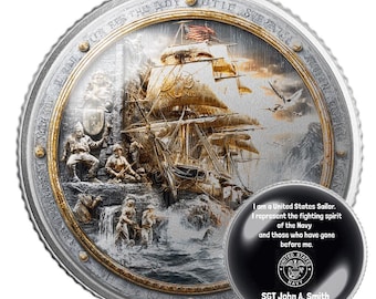 Navy Challenge Coin | US Navy Coin Gift | CPO & Navy Chief Collectible | Military Coin for Veterans | USN