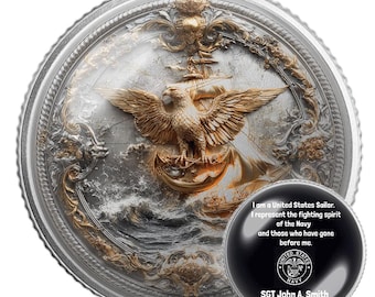 US Navy Gift | Navy Challenge Coin | Military Coin for Chief & Veteran | Collectible USN Coin | Sailor's Keepsake