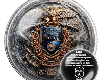 Commemorative Police Coin | Law Enforcement Thin Blue Line Gift | Personalized Officer Retirement