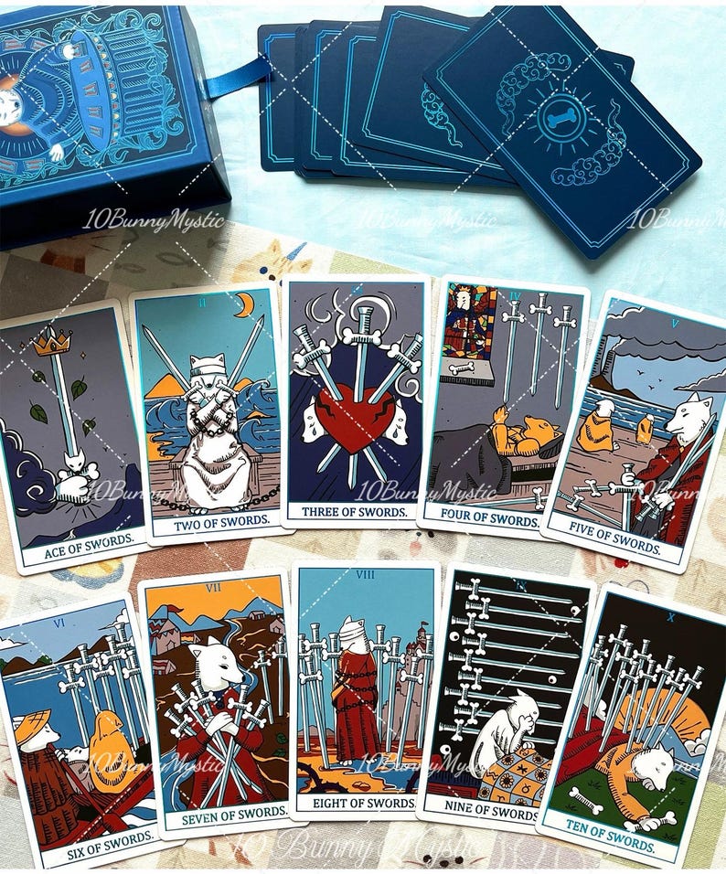 Tranquil Dog Tarot Deck, Rider Waite Style, Dog-Themed Divination Cards image 11