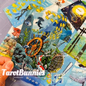 Baralho de Tarô Deepwater Abyss - Tarô Indie Original Limitado, Cartas de Energia do Oceano Escuro, Oráculo do Mar Místico
