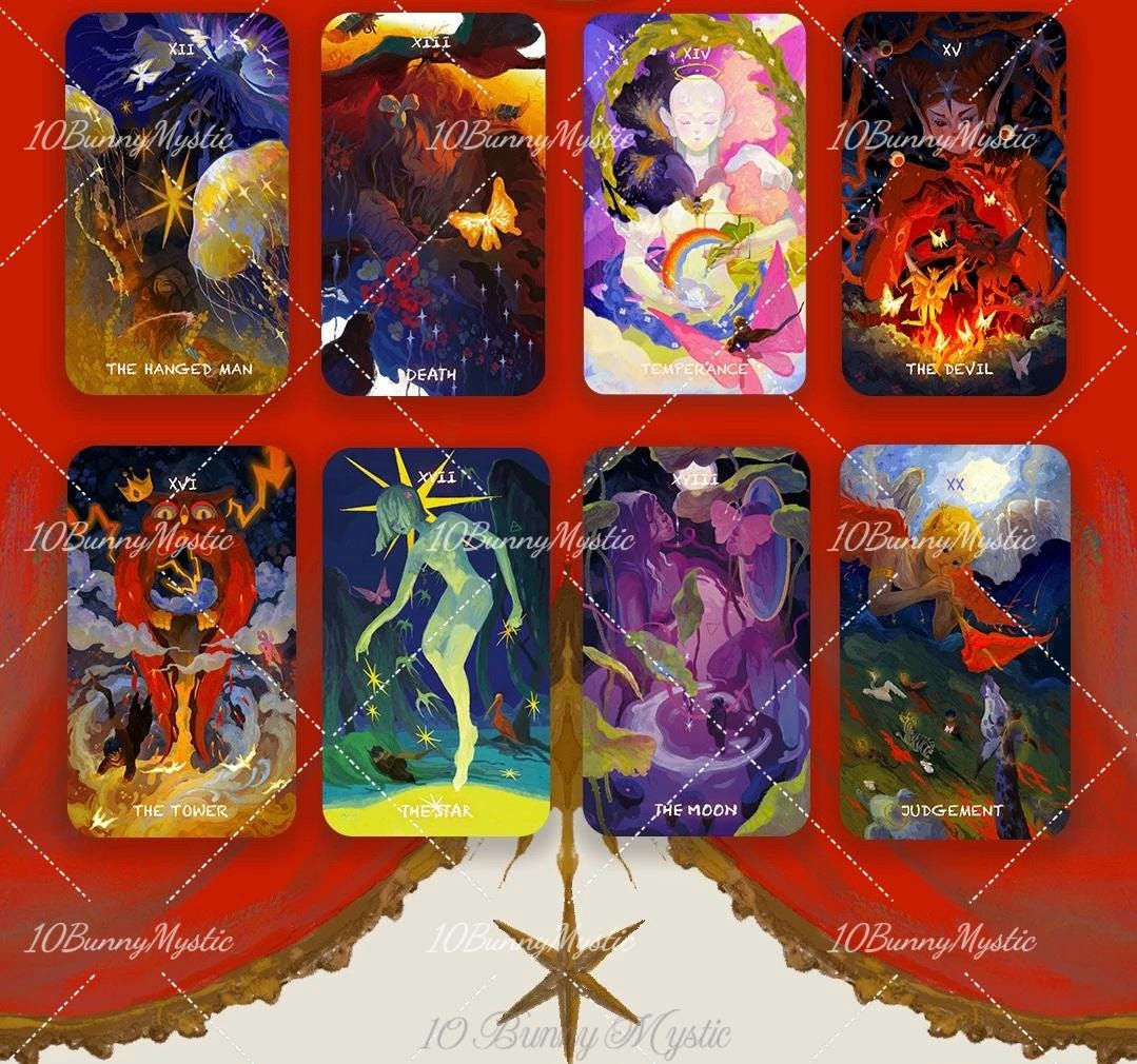 Lux & His 78 Nocturnal Veils Tarot Deck Lenormand: Rider-waite