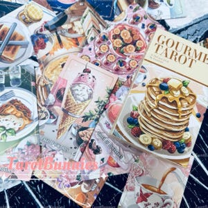 Mazzo di Tarocchi Gourmet con custodia, carte dei Tarocchi a tema culinario per divertimento e intuizione, edizione importata autentica pronta per la spedizione