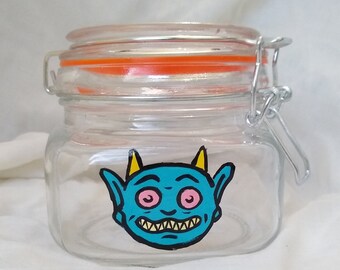 Stash Jars, Hand painted, each one unique.  Keep it fresh and freaky!