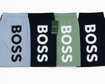 Men's Hugo Boss Swim Shorts With Bold Boss Logo