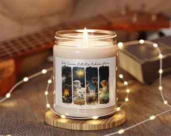 Vela de soja perfumada - 'Venid, adoremos a Él' Decoración navideña para el hogar