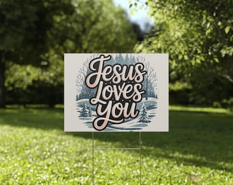 Letrero de jardín "Jesús te ama" – Decoración del hogar basada en la fe