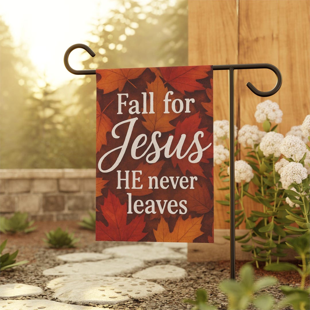 Fall Regilious Fall Garden Banner: Religious Autumn Decor -