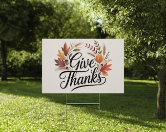 Letrero de jardín de Acción de Gracias: Decoración de otoño para dar las gracias