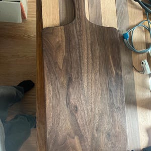 Handcrafted Walnut Charcuterie Board with Handle – Live Edge Style Cutting Board – Cheese & Serving Board