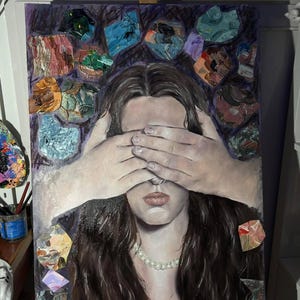 original oil painting on canvas “protection from reality“