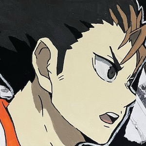 Pintura original de anime sobre cartón de Haikyuu Nishinoya