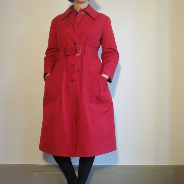 Vintage Trench Coat In Red By  LONDON FOG Medium