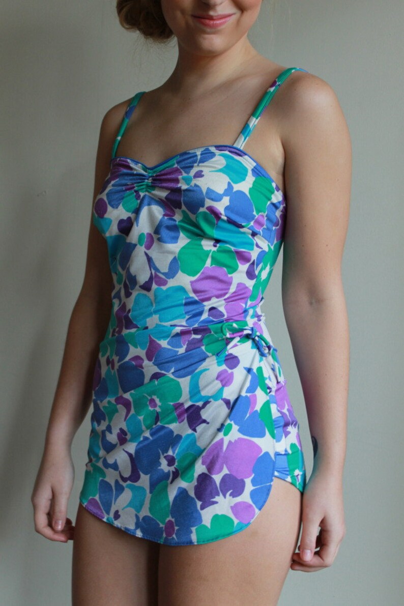 One Piece Swimsuit / Vintage 60s Bathing Suit / Large Etsy