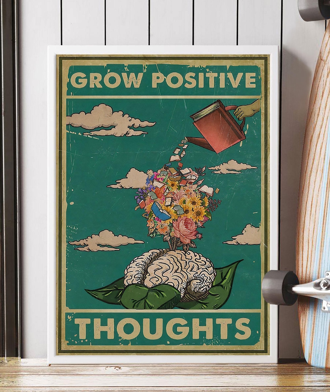 Grow Positive Thoughts Poster or Canvas, Motivational Wall Art, Mental ...