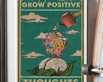 Poster eller canvas med motivation, motivation för att väcka positiva tankar, motivation för personlig vård, inspirerande citat, dekoration för medvetenhet om mental hälsa