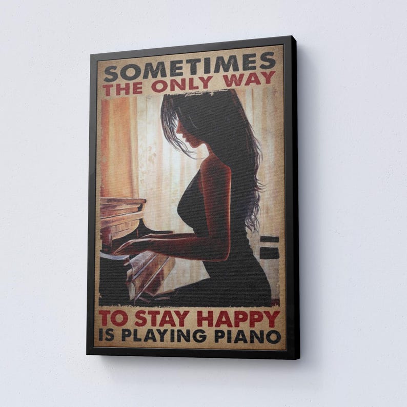 Vintage Piano Player Poster for Music Room Decor, Pianist Gift Wall Art ...