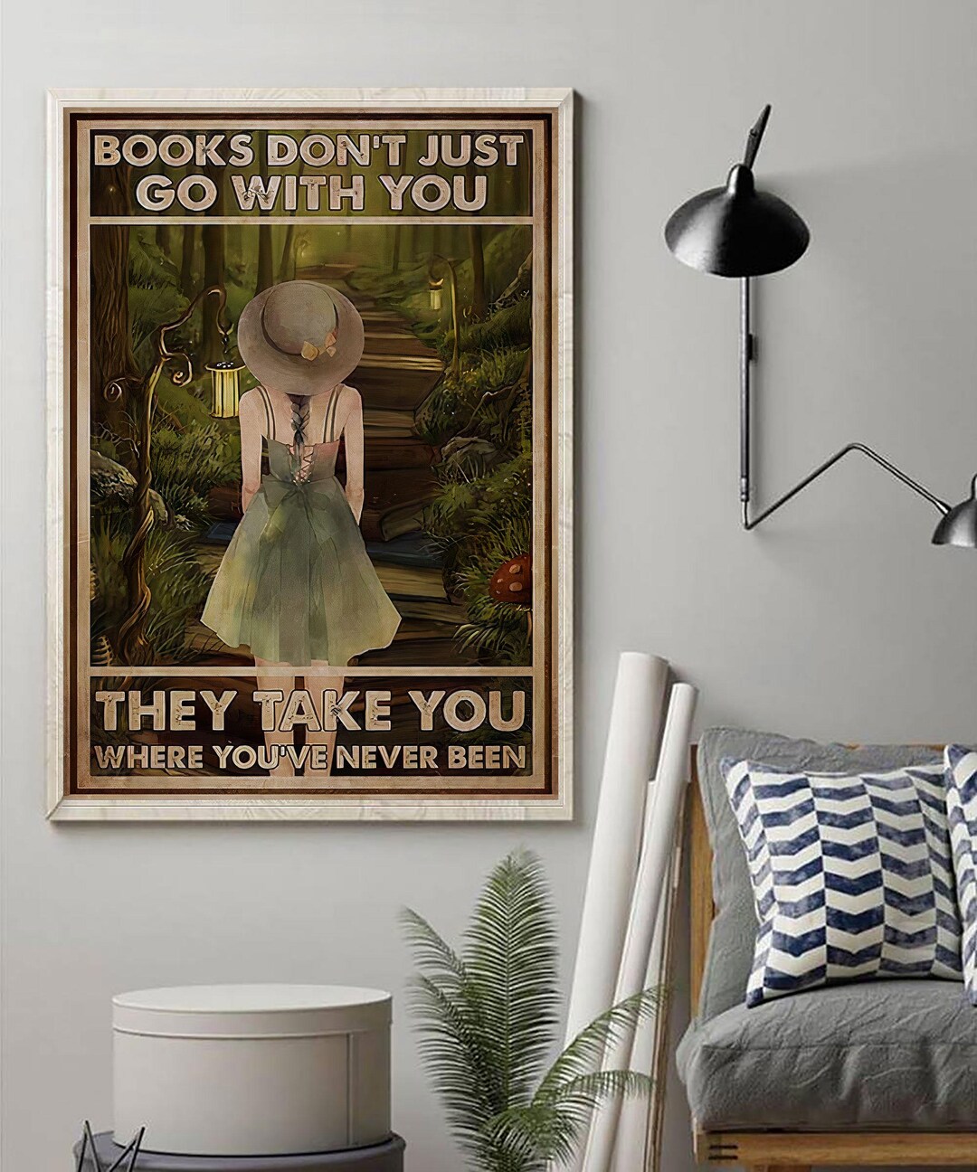 Book Lover Reading Poster or Canvas, Bookworm Wall Art, Books Take You ...