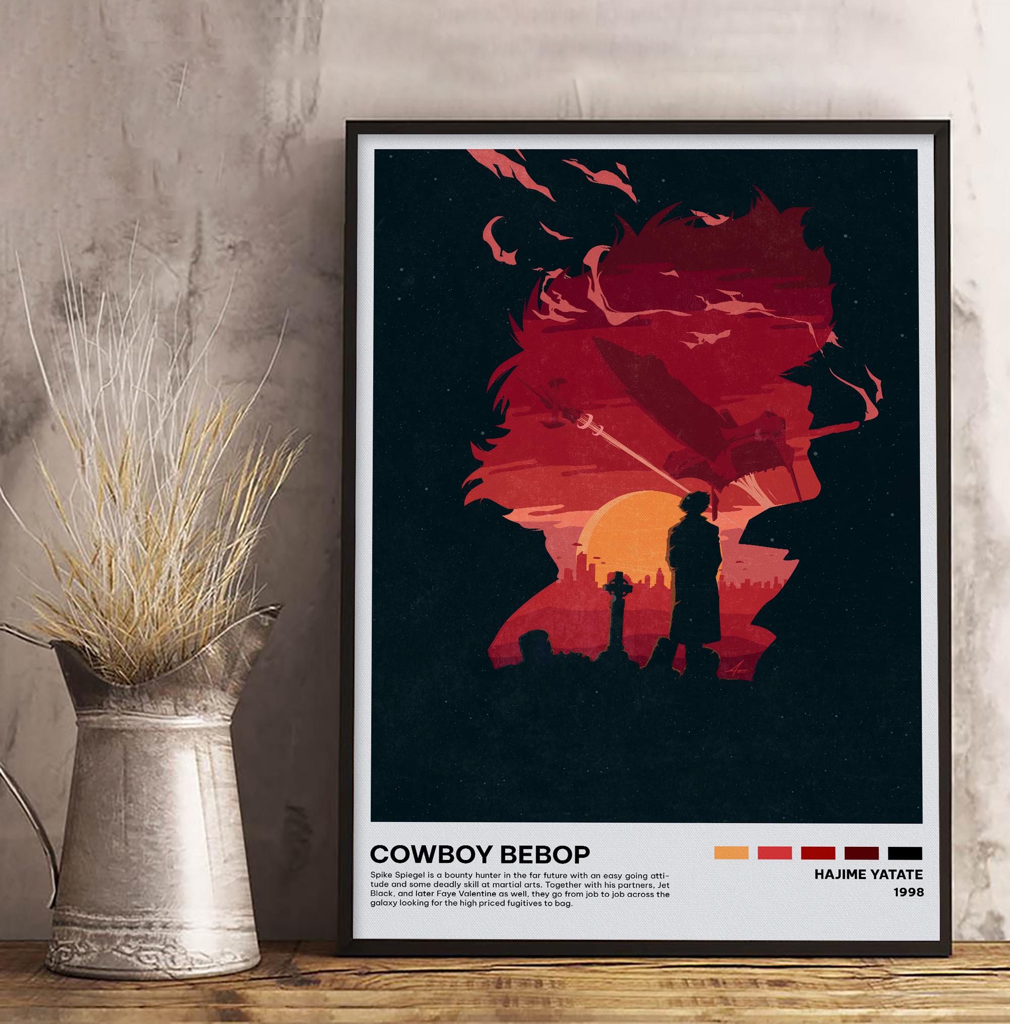 Cowboy Bebop Anime Poster, Sci-fi Neo-noir Wall Art, Spike Spiegel