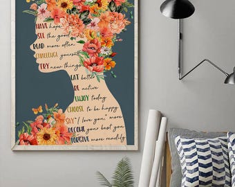 Inspirational Motivational Wall Art Poster, Quote Poster, Empowerment Typography Print, Mental Health Awareness Decor, Self Care Gift